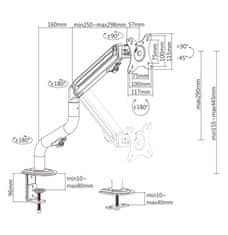 Gembird MA-DA1-02 držalo za monitor, nagibno, do 32" in 8 kg, črno