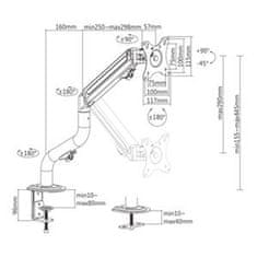 Gembird MA-DA1-02 držalo za monitor, nagibno, do 32" in 8 kg, črno