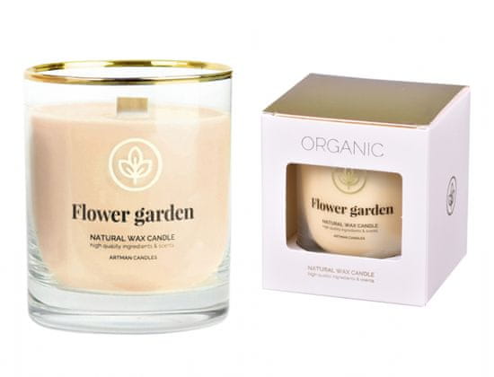 eoshop Sveča v kozarcu ROŽA VRT dišeč 250g