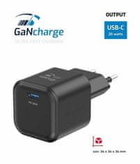 SWISSTEN napajalnik gan 1x usb-c 20w power delivery črn + podatkovni kabel usb-c/usb-c 1,2 m črn