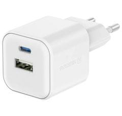 SWISSTEN napajalnik gan 1x usb-c 35w pd + 1x usb-a 27w qc bela
