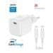 SWISSTEN napajalnik gan 1x usb-c 20w power delivery white + podatkovni kabel usb-c/usb-c 1,2 m white