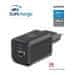 SWISSTEN napajalnik gan 1x usb-c 45w pd + 1x usb-a 18w qc črn