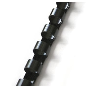 Plastične hrbtne strani - 6 mm, črne, 100 kosov