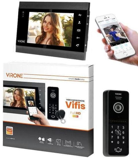 Verto Wi-Fi Video Domofon Virone VDP-61FHDZD/B s podporo Tuya - Pametna rešitev za nadzor vašega doma, pošiljanje v 72 urah