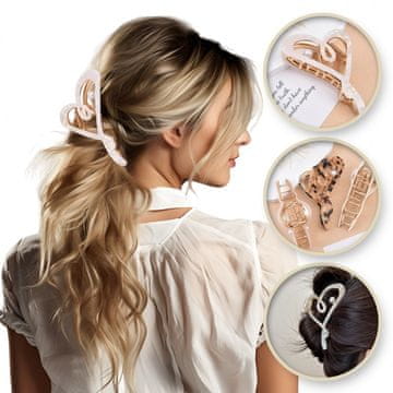 Flamenco Mystique Velika bela biserna kovinska sponka za lase 12x6,5 cm SP342B