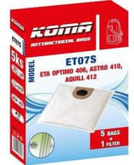 KOMA Koma ET07S - Komplet 5 vrečk za sesalnik ETA Optimo 1406, Astro 1410, Aquill 1412