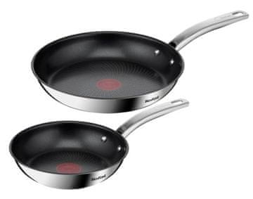 Tefal Kuhalni set ponev Tefal Intuition B817S255, 2 kosa, nerjaveče jeklo, brez PFOA, primerno za vse vrste kuhališč