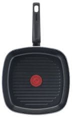 Tefal Tefal B55640 kvadratna žar ponev s titanium prevleko, stenska indikatorja toplote, primerno za halogensko, plinsko in keramično kuhanje.