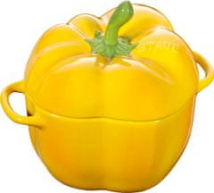 slomart Mini Cocotte Peppers STAUB 40500-324-0 - Rumena keramična posoda z pokrovom, 0.45 L, odporno na temperature od -20 °C do 300 °C