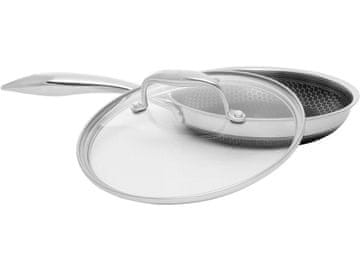 slomart Kohersen 20 cm črna ponev s pokrovom - nerjaveče jeklo, spedna tehnologija, odporna proti praskam, primerna za vse vrste štedilnikov