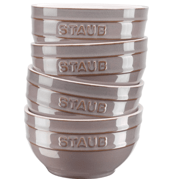 slomart Keramična krožnik STAUB, 14 cm, set 4 kosov, siva, emajlirana, maksimalna temperatura 300 °C, okrogla oblika.