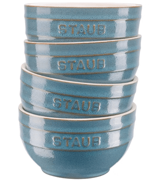 slomart STAUB set krožnikov 4 kosa, 12 cm, keramični v turkizni barvi, emajlirani, max 300 °C, volumen 400 ml, idealni za serviranje.