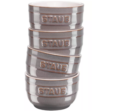 slomart Set 4 mini ramekinov ZWILLING 40508-156-0 200 ml okrogli pekač s pokrovom, sivo, odporen na pečico