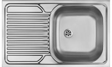 Deante Ena posoda iz jekla s odvodom na levi strani - nadomestna različica za kuhinjske preprostore