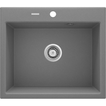 Deante Enobowl granitno korito Deante v sivi metalik barvi, pravokotno, 600x520 mm, 197 mm globoko, z odvodom, za cabinetske omare.