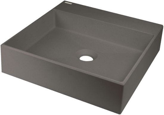 Deante Graniten umivalnik za pult s prostorom za pipo - dimenzije 400x400 mm