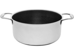 slomart Kohersen črna kuhinjska posoda 24 cm s pokrovom, aluminij in nerjavna jeklena, odporna na praskanje, non-stick premaz