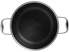 slomart Kohersen črna kuhinjska posoda 24 cm s pokrovom, aluminij in nerjavna jeklena, odporna na praskanje, non-stick premaz