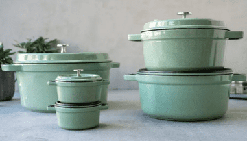 slomart ZWILLING STAUB LA COCOTTE 6.7 L Okrogla litoželezna posoda z emajlom - Mint, primerna za indukcijo, plin in pečico