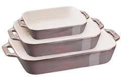 slomart Keramične pekače STAUB 3-delni set, rektangularni, neljepivi, za mikrovalovno in pomivalno, kapaciteta 2.4 L, 1.1 L, 4.5 L