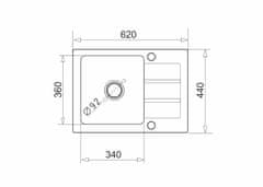 slomart Enobolni umivalnik z odcejno ploščo Maidsinks Promo 62x44, bež, Pyragranit, dimenzije 340x400 mm, hitra dostava 24h