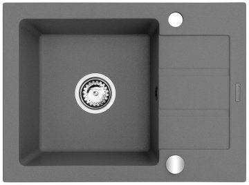 slomart Enojna kuhinjska korita z odtokom Maidsinks Promo 62x44, siva, Pyragranit, dimenzije 340x400 mm, 1B 1D