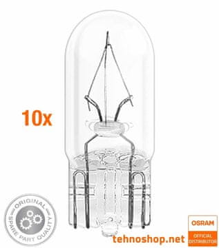 Osram 10x ŽARNICA W3W 2821 ORIGINAL 12V W2.1X9.5d 2BL UNV1
