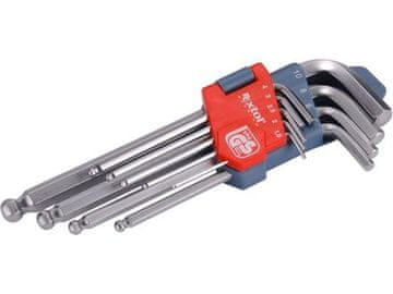 Extol Premium L-ključi Imbus ključi (6609) L-ključi, komplet 9 kosov, 1,5-2-2,5-3-4-5-6-8-10 mm, s kroglico, CrV