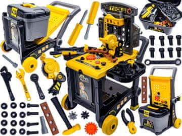 shumee Mizarska delavnica + škatla za orodje 3v1, voziček, miza