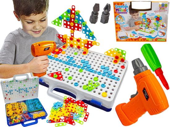 shumee Kreativni Mozaik, Sestavljanka, Kocke, Izvijač, Vijaki v Kovčku 237 El