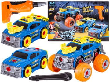 shumee Športni, terenski avto za razstavljanje in sestavljanje 3v1 TUNING + izvijač, Monster Truck