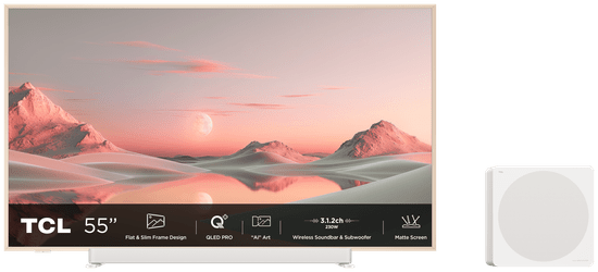 TCL 55A300 Pro 4K UHD QLED televizor, NXVISION, Google TV + brezžični 3.1.2-kanalni zvočnik