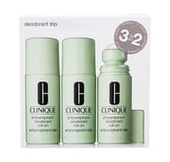 Clinique Set krogličnih antiperspirantov-dezodorantov Deodorant Trio 3 x 75 g