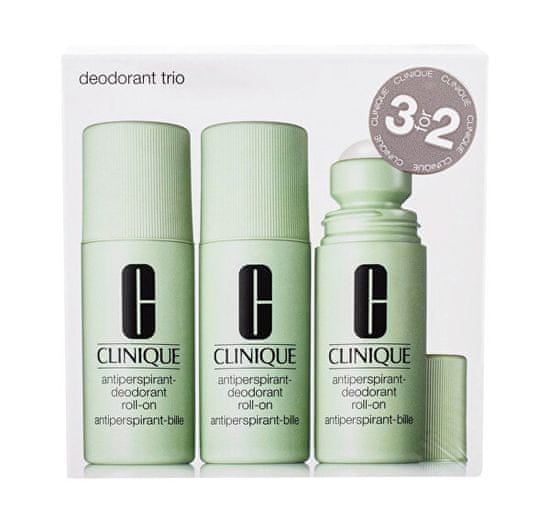 Clinique Set krogličnih antiperspirantov-dezodorantov Deodorant Trio 3 x 75 g