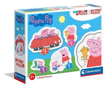 Clementoni - Moj prvi prašiček Peppa Puzzle 4v1 (3,6,9,12 kosov)
