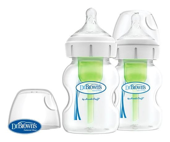 DR.BROWN'S Antikolična steklenička Možnosti+ širok vrat 2x150 ml plastika