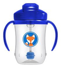 DR.BROWN'S Vrč s slamico 270 ml z ročaji 6 M + modra