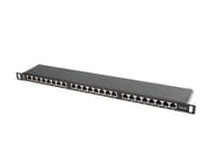 Lanberg PATCH PANEL 24 PORTOV 0,5U 19" CAT.5E, ZAŠČITEN ČRN