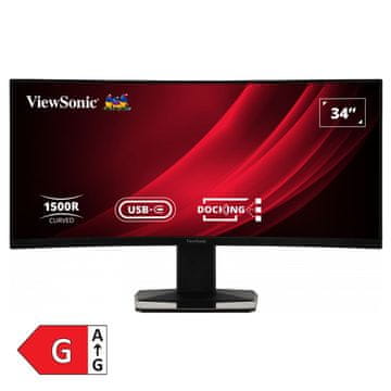 Viewsonic VG3419C 86,36cm (34") UWQHD VA 120Hz DP/HDMI/LAN/USB-C HDR10 KVM Freesync ukrivljen monitor