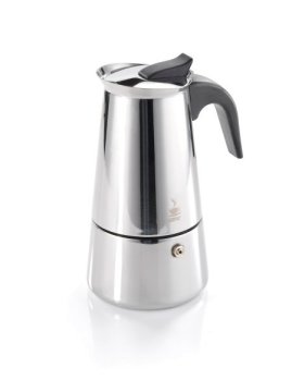 Gefu Ročni kavni aparat GEFU 16160 Moka pot iz nerjavečega jekla, kapaciteta 6 skodelic, eleganten dizajn in visoka kakovost.
