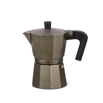 MAESTRO Kavni aparat Maestro 6 skodelic MR-1666-6-BROWN, ročni moka pot, aluminijasta, bronasta, enostaven za uporabo in čiščenje