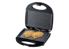 Esperanza Toastnik Esperanza EKT009 1000W, črn, s kvadratno ploščo, protidrsnimi nogicami in zaklepom ročaja
