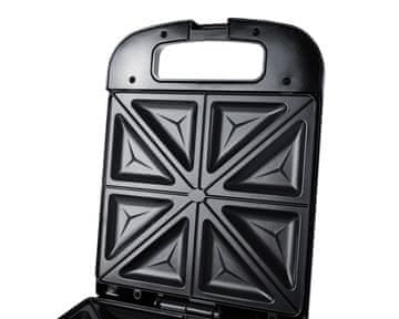 Adler Toastnik Adler AD 3055 - Črni, 2000 W, za 4 sendviče, s svetlobno indikacijo, brez stikala za vklop/izklop