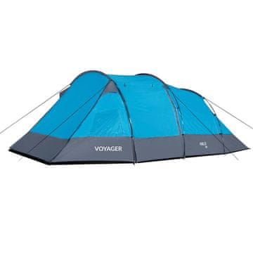 MPM Šotor Nils Camp Voyager NC3027 za 4 osebe, vodoodporen, z UV zaščito, z notranjimi žepi in podlago, za udobno kampiranje.