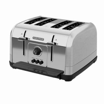 Morphy Richards Toastnik Morphy Richards 240130, 4 rezine, 1800 W, nerjaveče jeklo, funkcije za odmrzovanje in segrevanje, 7 stopenj rjave barve.