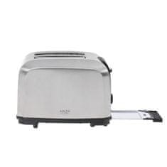 Adler Srebrni toaster Adler AD 3222 z roletnim stojalom, 7 stopnjami zapečenja, funkcijami ponovne peke in odmrzovanja, inox material.