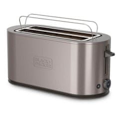 Black+Decker Toaster Black+Decker BXTO1501E s segrevalnikom za žemljice, 1500W, 4 režnji, nerjaveče jeklo, nastavljiva zapečenost