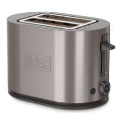 Black+Decker Toastnik Black+Decker BXTOA901E, 900W, srebrna, 2 rezini, nadzor porjavelosti, funkcija odmrzovanja, visok dvig, odporna podlaga