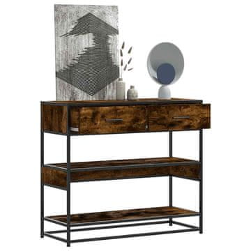 Vidaxl vidaXL Konzolna mizica dimljen hrast 90x35x80 cm